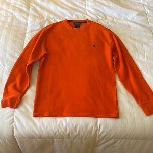 Ralph Lauren Thermal Long Sleeve Shirt (Orange) (Large)